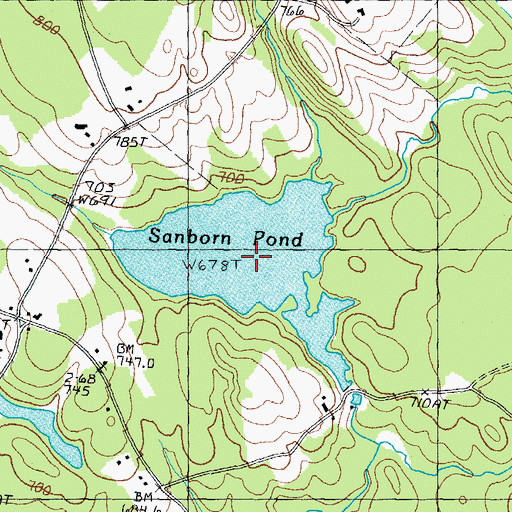 Topographic Map of Sanborn Pond, NH