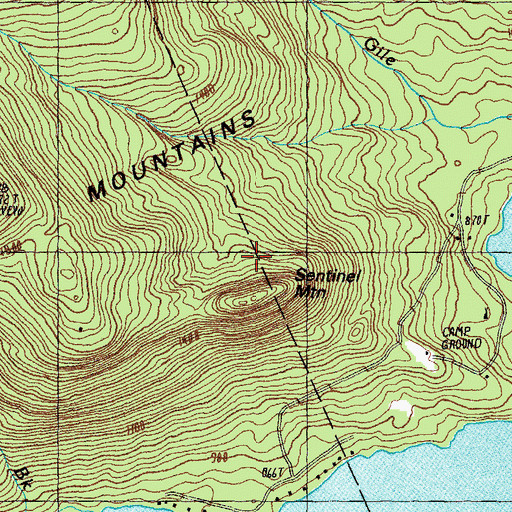 Topographic Map of Sentinel Mountain, NH