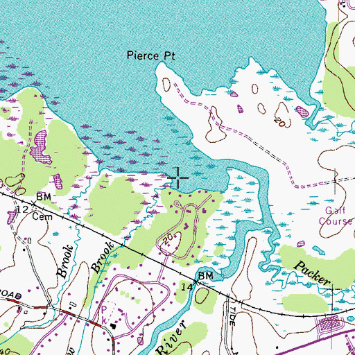 Topographic Map of Shaw Brook, NH