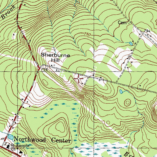Topographic Map of Sherburne Hill, NH
