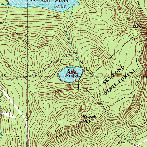 Topographic Map of Sky Pond, NH