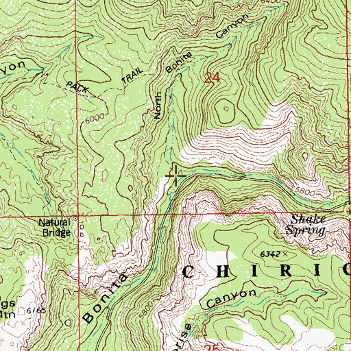 Topographic Map of North Bonita Canyon, AZ
