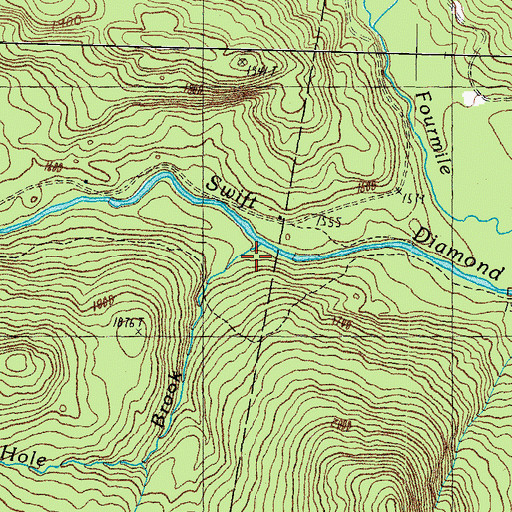 Topographic Map of Squeeze Hole Brook, NH