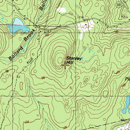 Topographic Map of Stanley Hill, NH