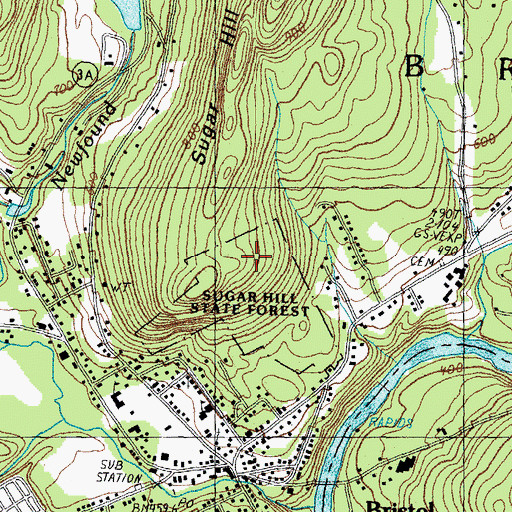 Topographic Map of Sugar Hill State Forest, NH