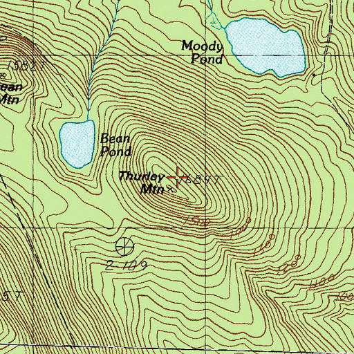 Topographic Map of Thurley Mountain, NH