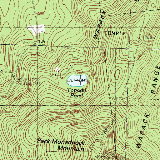 Topographic Map of Topside Pond, NH