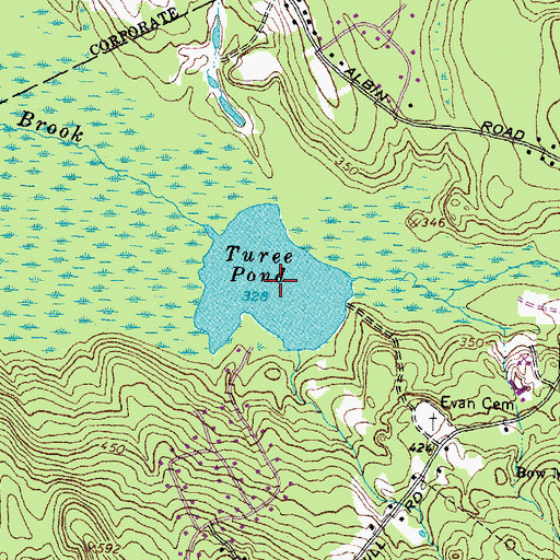 Topographic Map of Turee Pond, NH