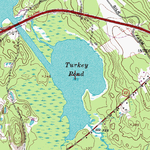 Topographic Map of Turkey Pond, NH