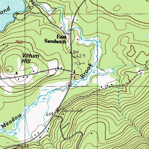 Topographic Map of Vittum Hill, NH