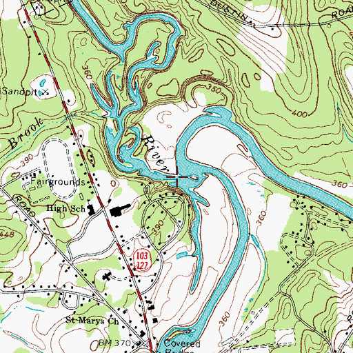 Topographic Map of Warner River, NH