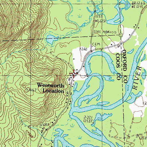 Topographic Map of Wentworth Location, NH