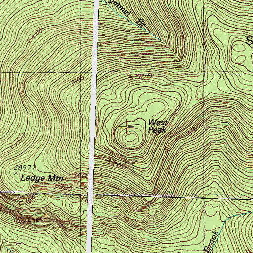 Topographic Map of West Peak, NH