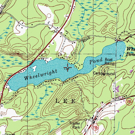Topographic Map of Wheelwright Pond, NH