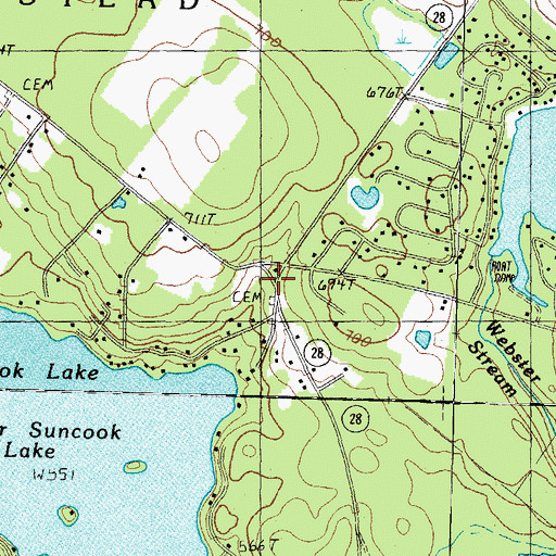 Topographic Map of Whiteoak School, NH