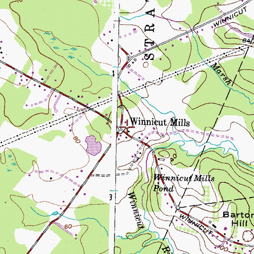 Topographic Map of Winnicut Mills, NH