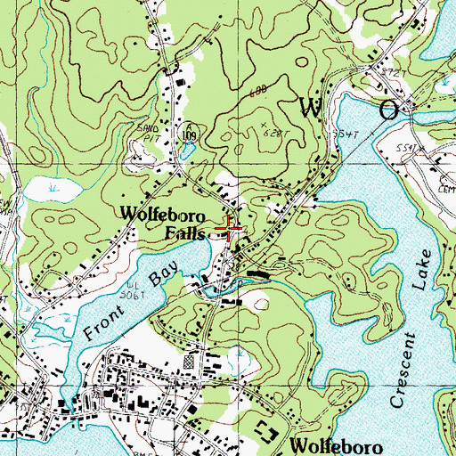 Topographic Map of Wolfeboro Falls, NH