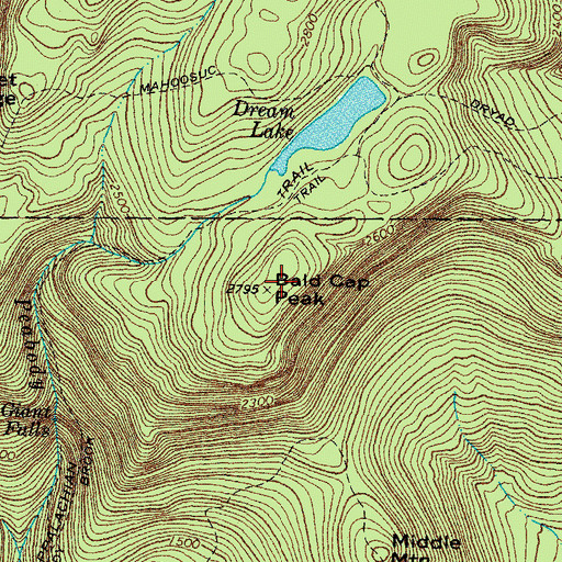 Topographic Map of Bald Cap Peak, NH