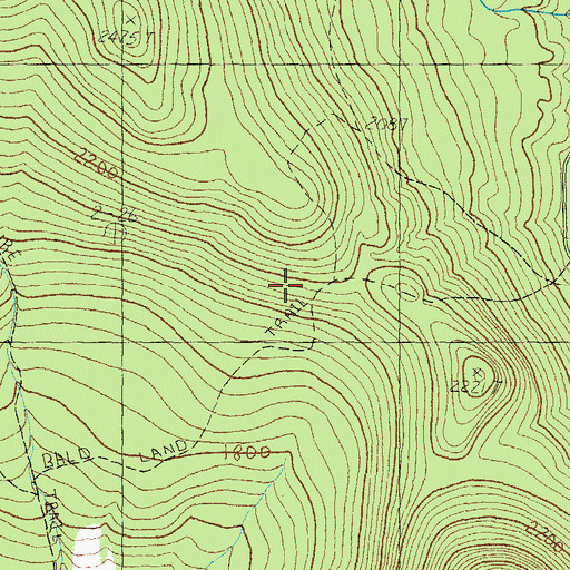 Topographic Map of Bald Land Trail, NH