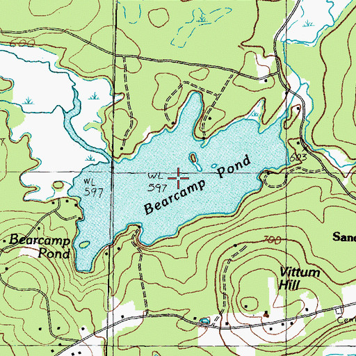 Topographic Map of Bearcamp Pond, NH
