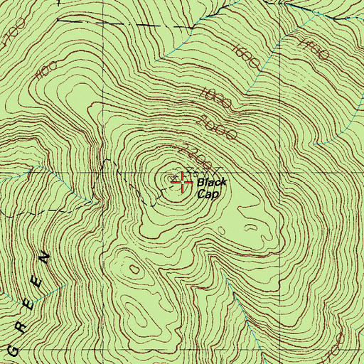 Topographic Map of Black Cap, NH