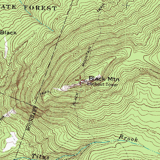 Topographic Map of Black Mountain, NH