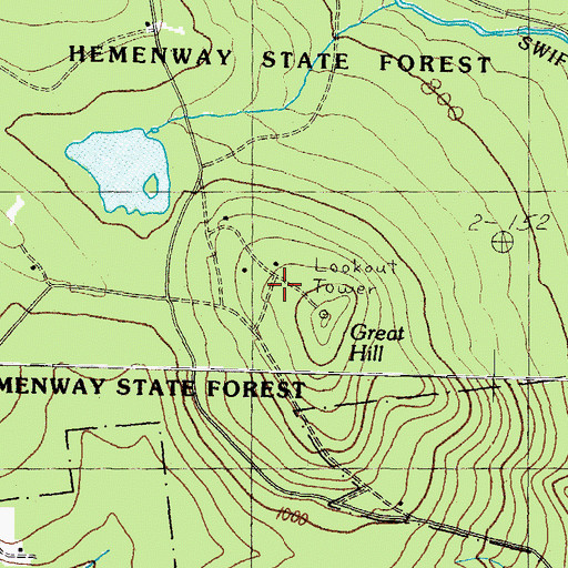 Topographic Map of Camp Hemenway, NH