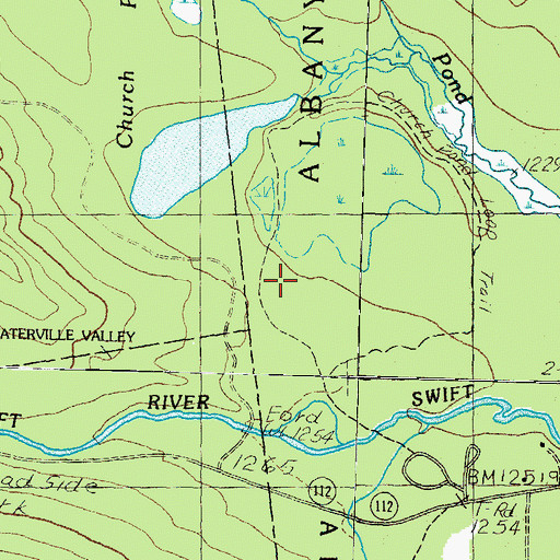 Topographic Map of Church Pond Trail, NH
