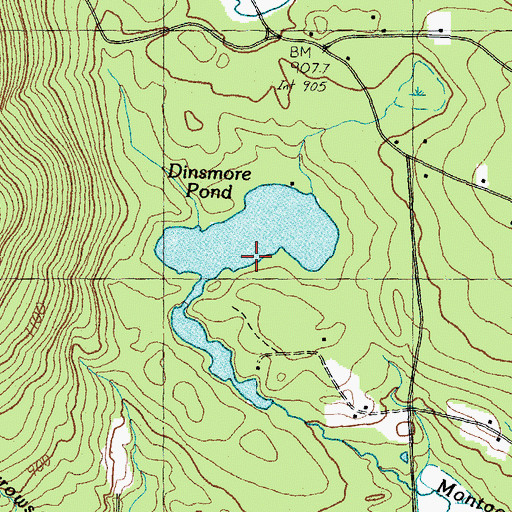 Topographic Map of Dinsmore Pond, NH