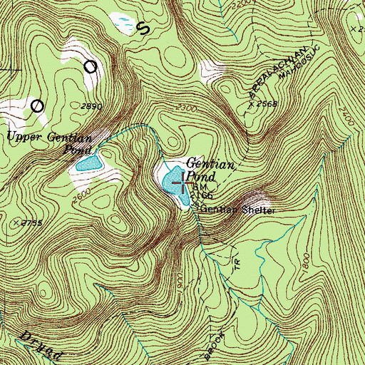 Topographic Map of Gentian Pond, NH