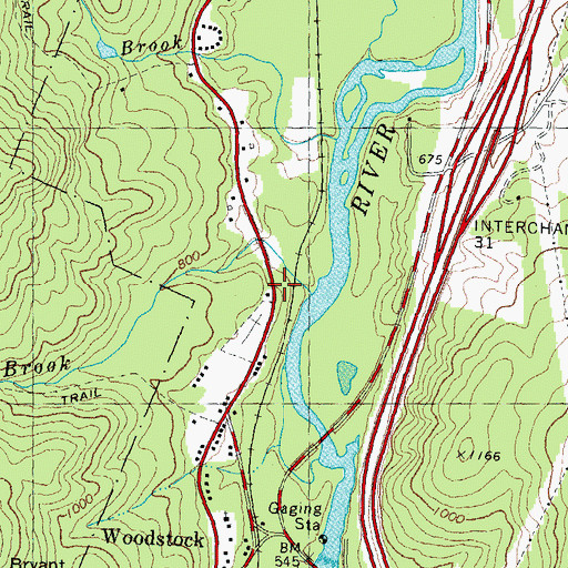 Topographic Map of Glover Brook, NH