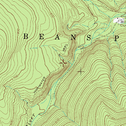 Topographic Map of Highwater Trail, NH