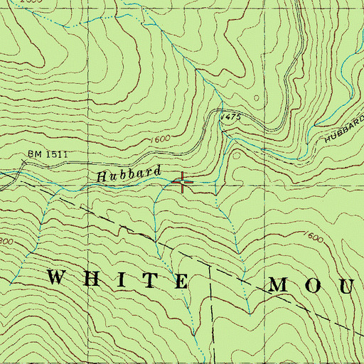 Topographic Map of Hubbard Brook Trail, NH