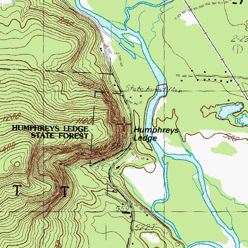 Topographic Map of Humphreys Ledge, NH