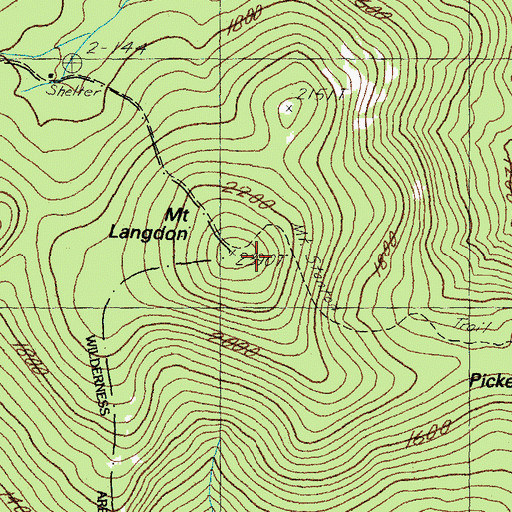 Topographic Map of Mount Langdon, NH