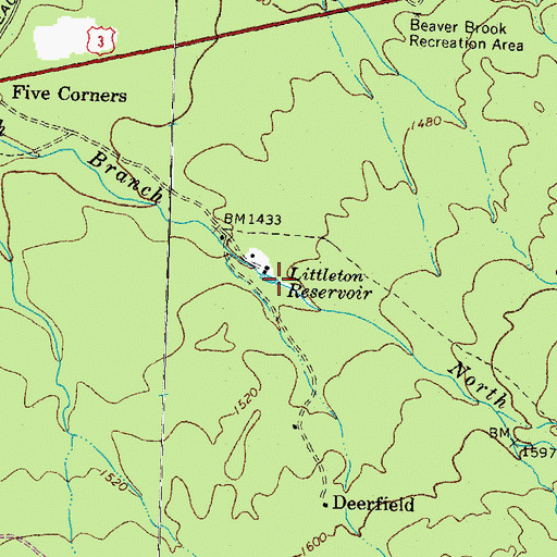 Topographic Map of Littleton Reservoir, NH