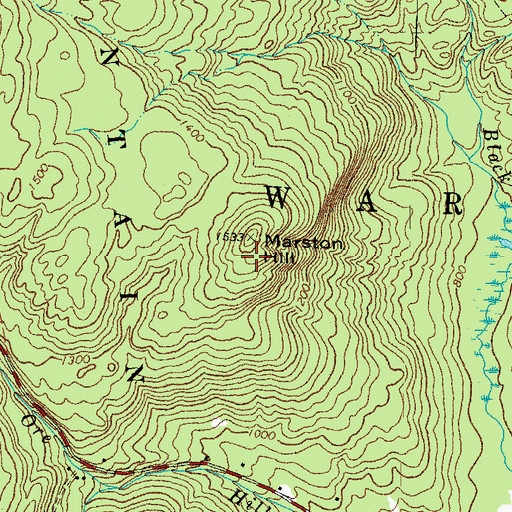 Topographic Map of Marston Hill, NH