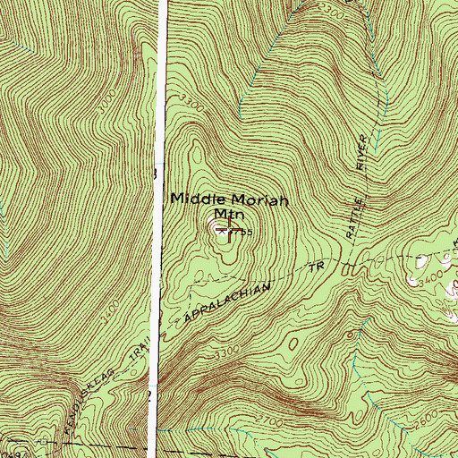 Topographic Map of Middle Moriah Mountain, NH