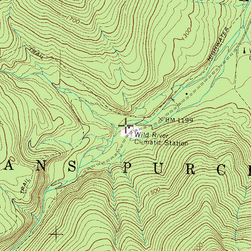 Topographic Map of Moriah Brook, NH