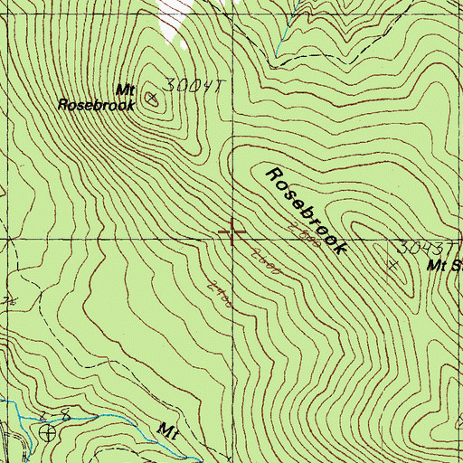 Topographic Map of Mount Rosebrook Trail, NH