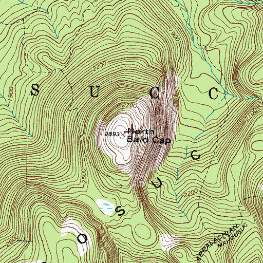 Topographic Map of North Bald Cap, NH