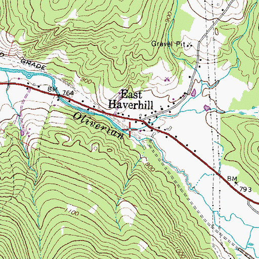 Topographic Map of North Branch Oliverian Brook, NH