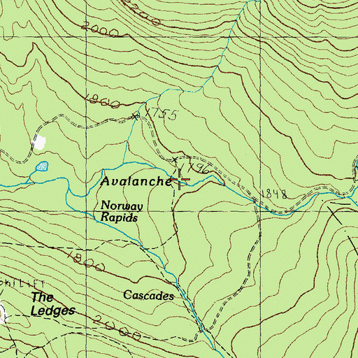 Topographic Map of Norway Rapids, NH