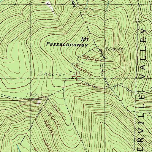 Topographic Map of Passaconaway Lodge, NH