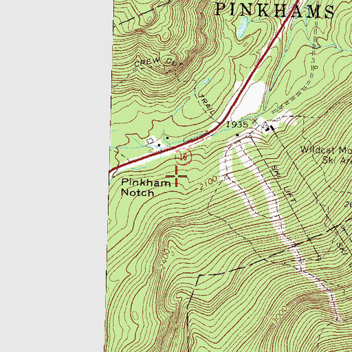 Topographic Map of Pinkhams Grant, NH