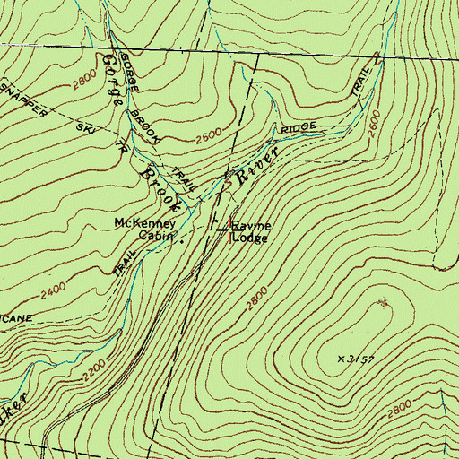Topographic Map of Ravine Lodge, NH