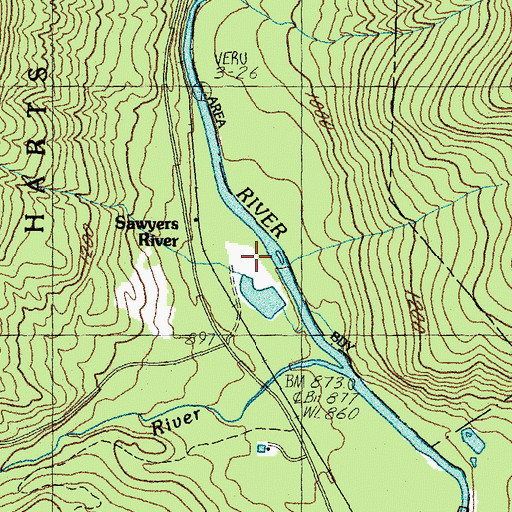Topographic Map of Sawyers River, NH