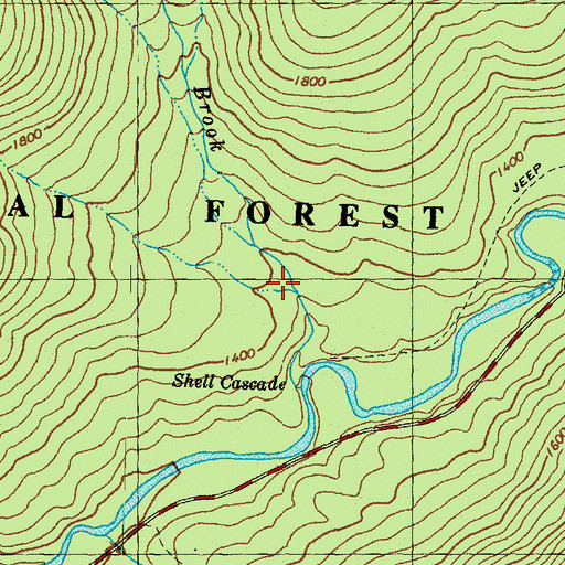 Topographic Map of Shell Cascade, NH