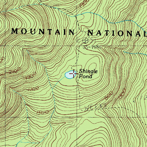 Topographic Map of Shingle Pond, NH