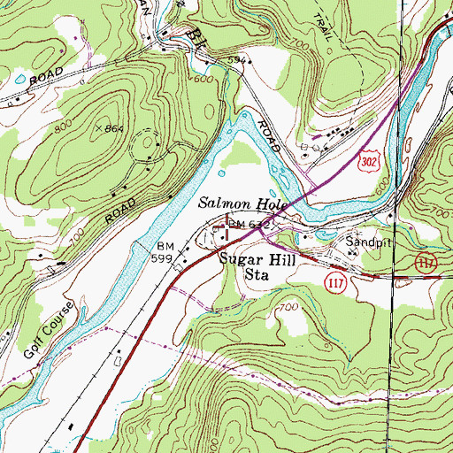 Topographic Map of Sugar Hill Station, NH